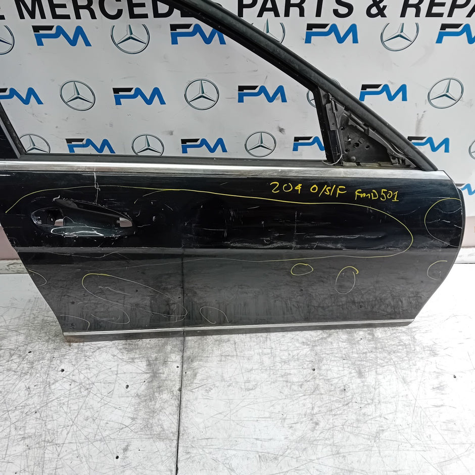 MERCEDES BENZ C-CLASS W204 DRIVER FRONT DOOR OSF 2013 BLACK FMD501