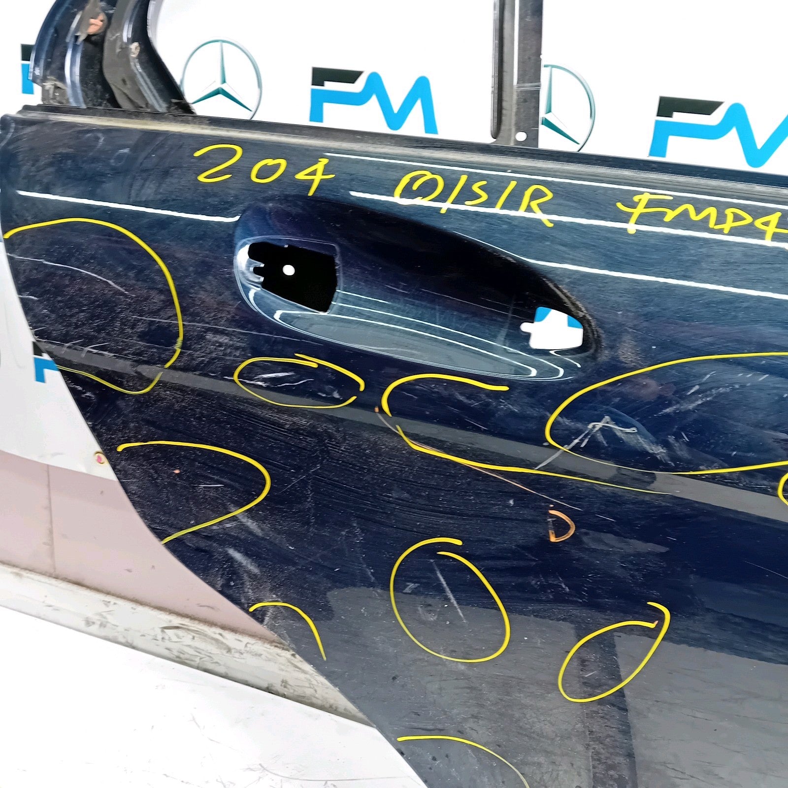 MERCEDES C-CLASS W204 SLN DRIVER REAR DOOR OSR BLUE 2009-2014 FMD438