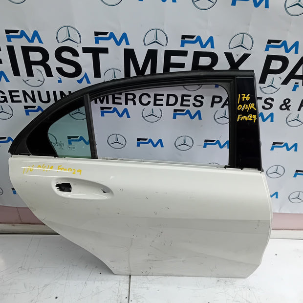 MERCEDES BENZ A-CLASS W176 DRIVER SIDE REAR DOOR O/S/R INCOMPLETE WHITE FMD29 