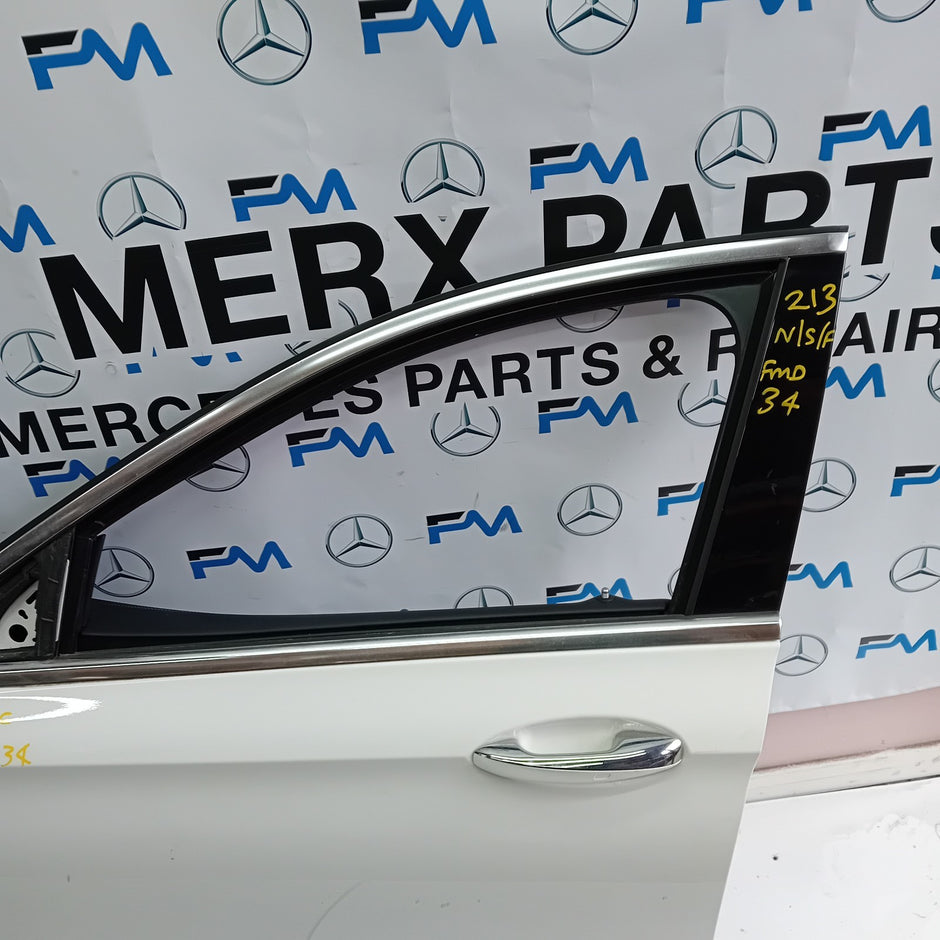 MERCEDES BENZ E-CLASS W213 PASSENGER SIDE FRONT DOOR N/S/F COMPLETE WHITE FMD34