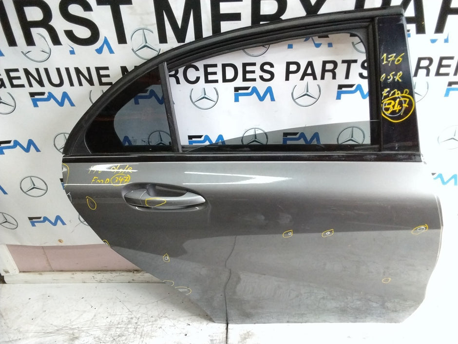 MERCEDES A-CLASS W176 DRIVER REAR DOOR OSR GREY 2012-18 COMPLETE FMD347