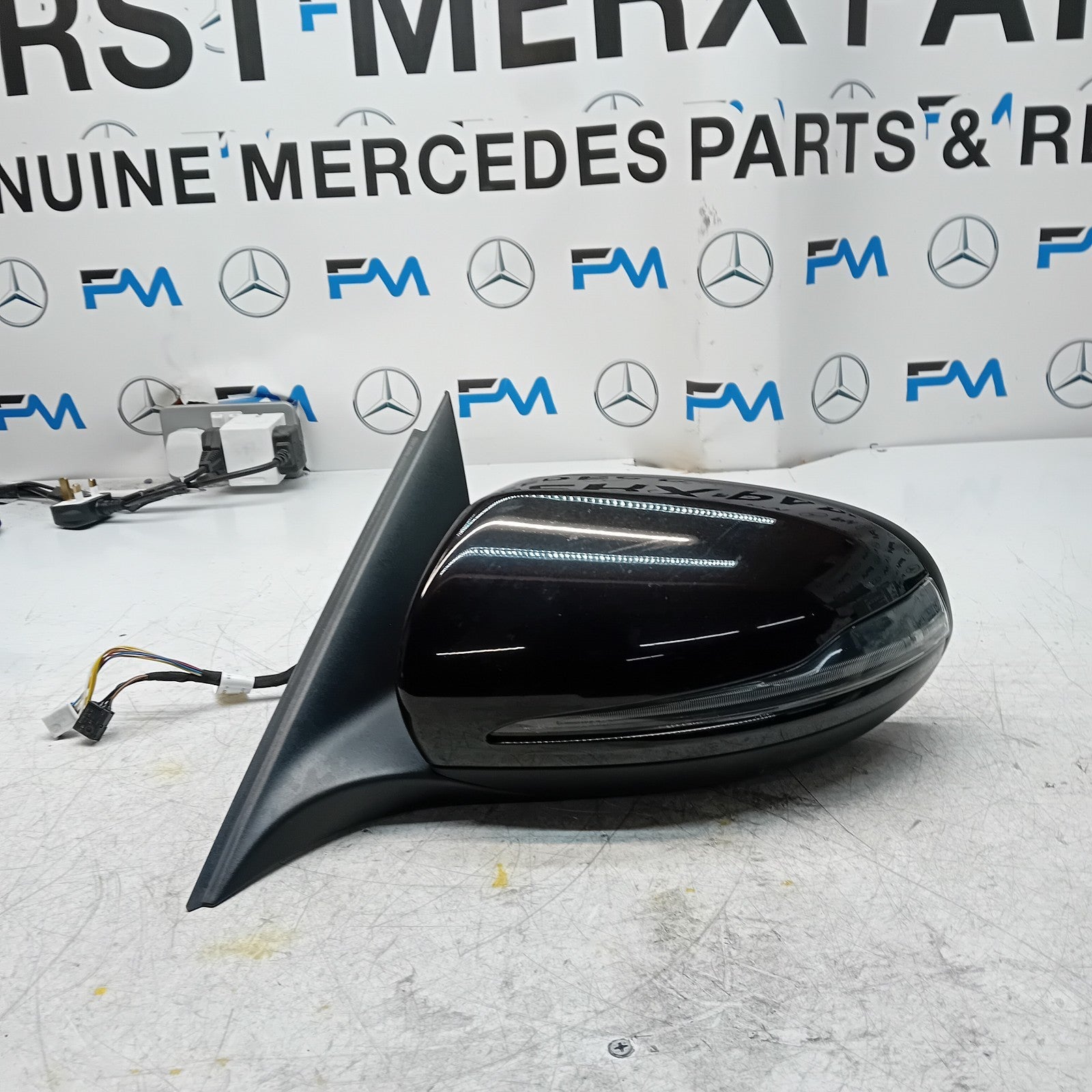 MERCEDES BENZ C-CLASS W205 PASSENGER WING MIRROR NS BLACK PL A2058104702 FMM81