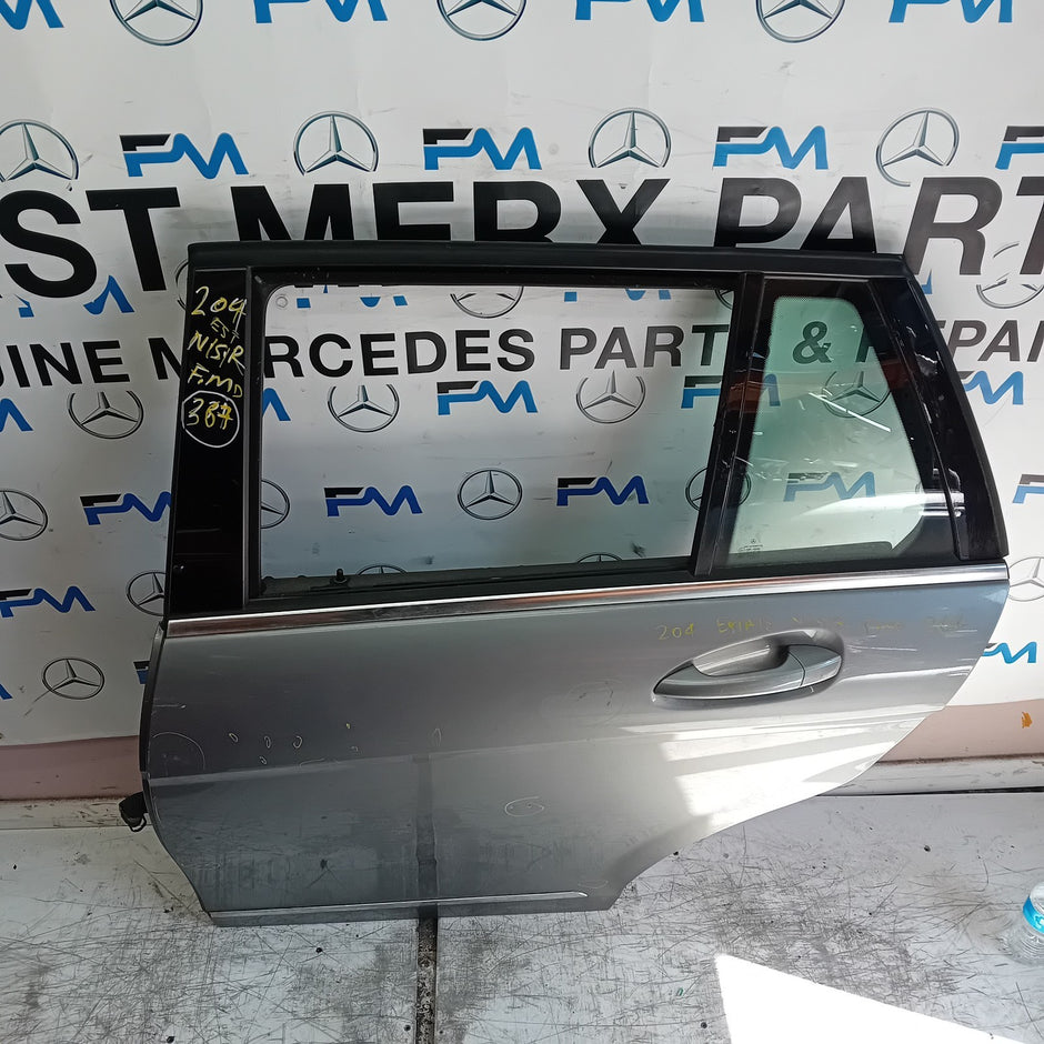 MERCEDES C-CLASS S204 EST PASSENGER REAR DOOR NSR 2014 ON SILVER COMPLETE FMD367
