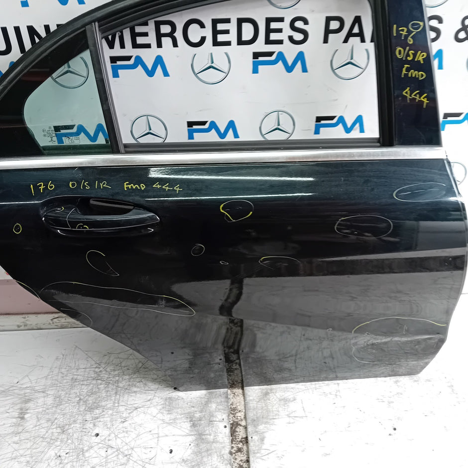 MERCEDES A-CLASS W176 DRIVER REAR DOOR OSR BLACK 2012-2018 COMPLETE FMD444