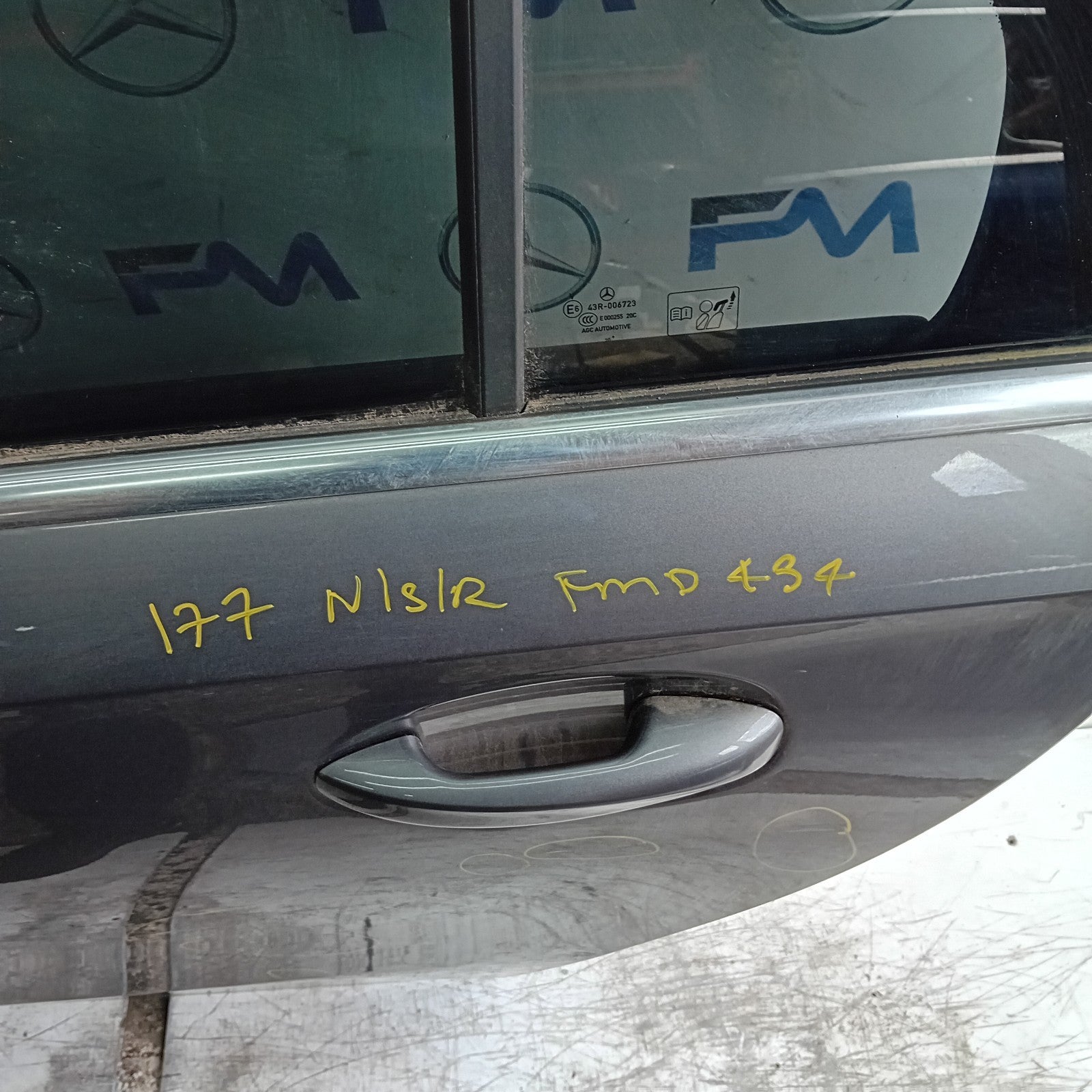 MERCEDES A-CLASS W177 PASSENGER REAR DOOR NSR GREY 2018 ON COMPLETE FMD434