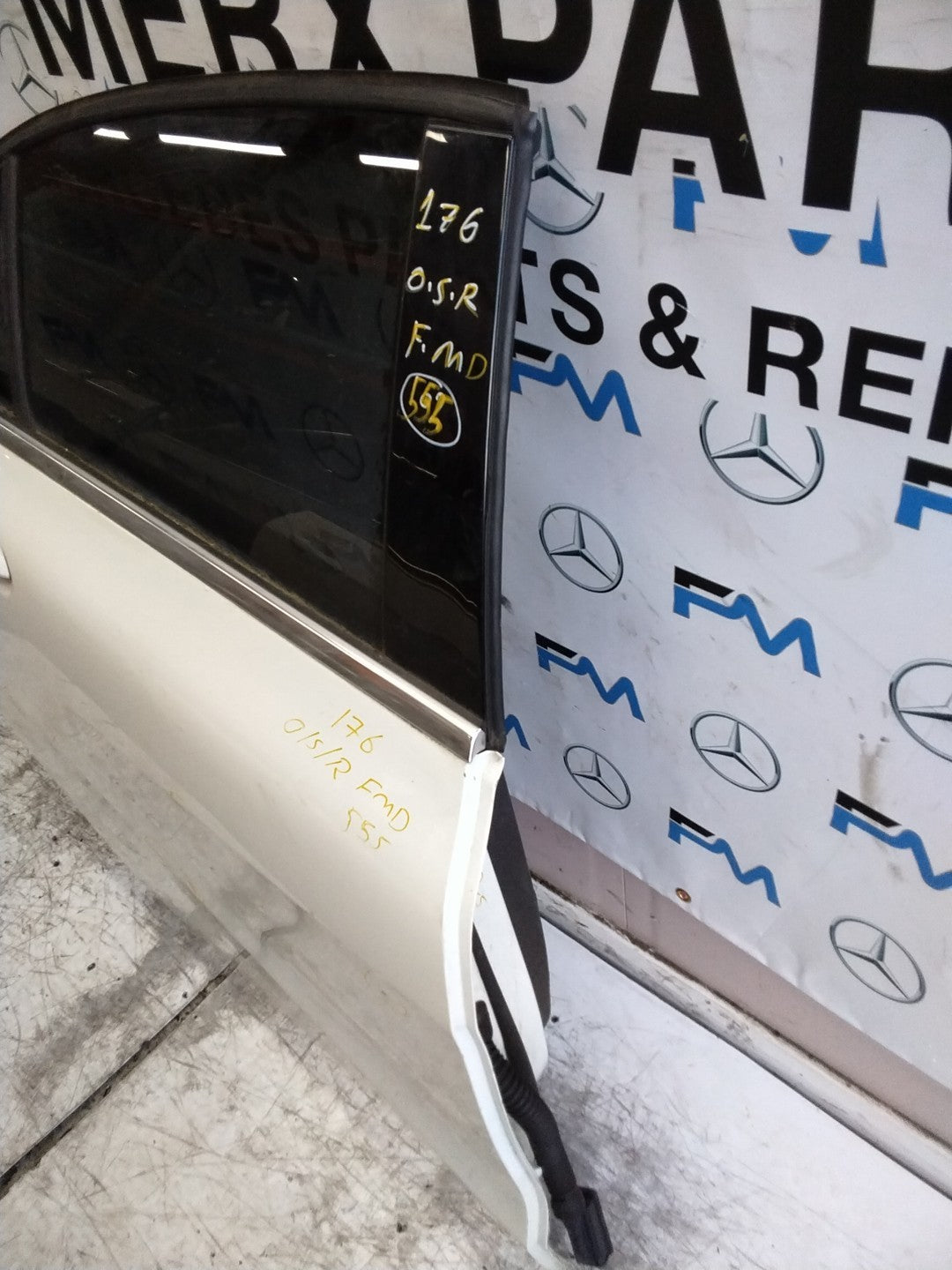 MERCEDES BENZ  A-CLASS W176  DRIVER REAR DOOR OSR WHITE 2012-2018 FMD555