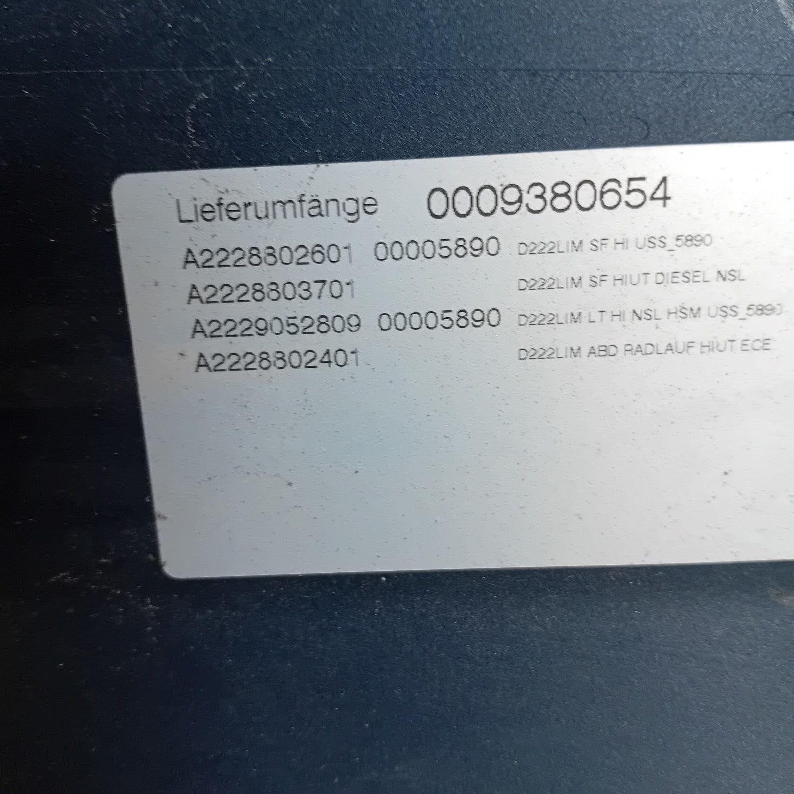 MERCEDES BENZ S-CLASS W222 SALOON REAR BUMPER BLUE 2014 ON A2228802601 FMX135