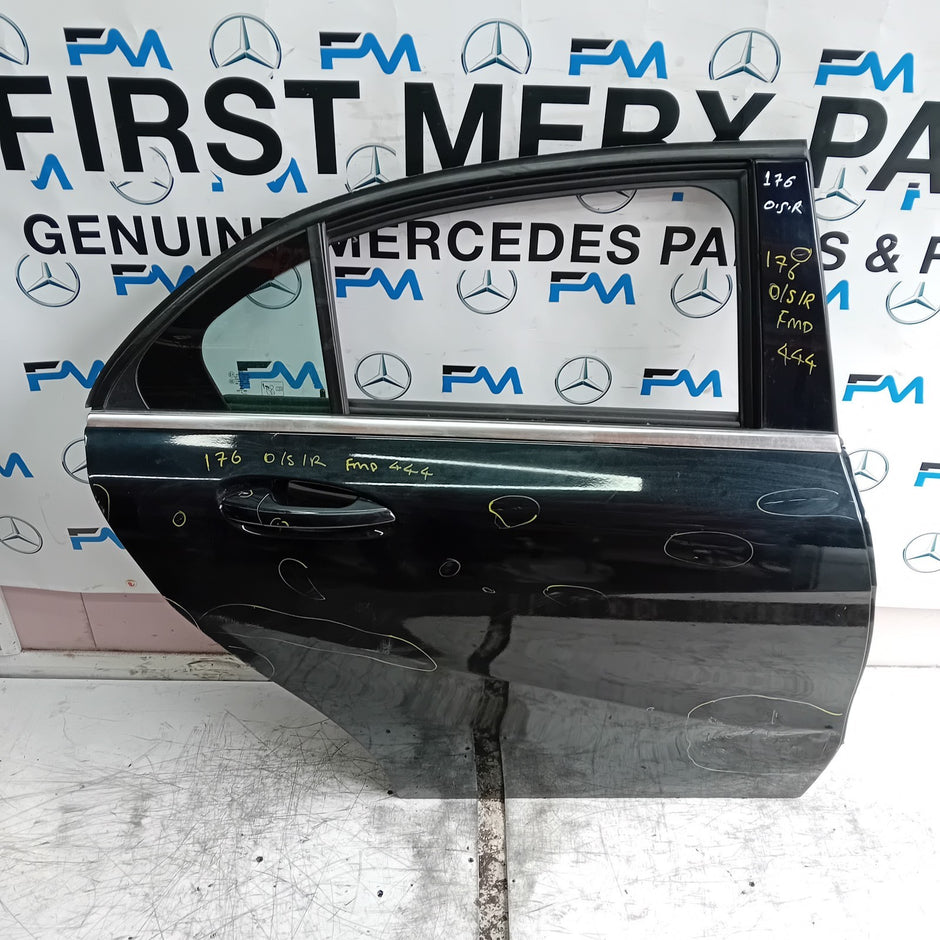 MERCEDES A-CLASS W176 DRIVER REAR DOOR OSR BLACK 2012-2018 COMPLETE FMD444