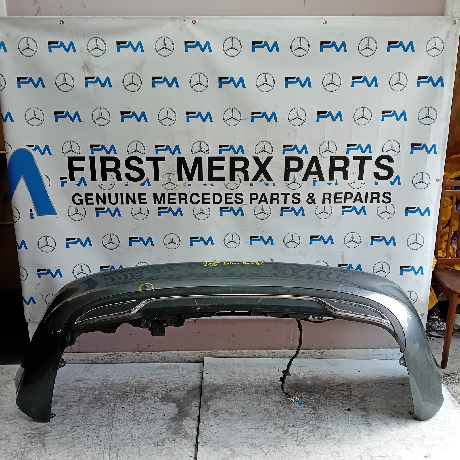 MERCEDES C-CLASS W205  W205 SALOON REAR BUMPER GREY 2014 ON A2058850138 FMX86