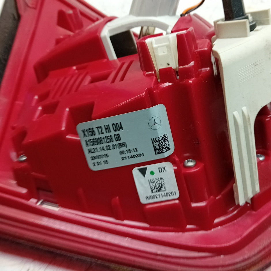 MERCEDES GLA X156 DRIVER RIGHT OS REAR INNER TAIL LIGHT A1569061258 2015 FMT277