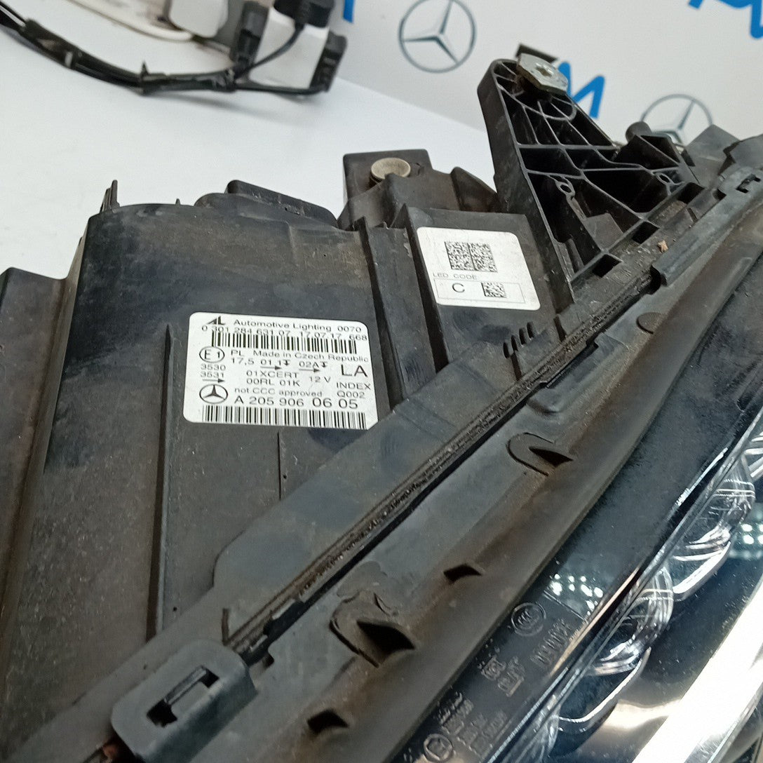 MERCEDES C-CLASS W205 HEADLIGHT PASSENGER NS LEFT A2059060605 INTELLIGENT FMH197