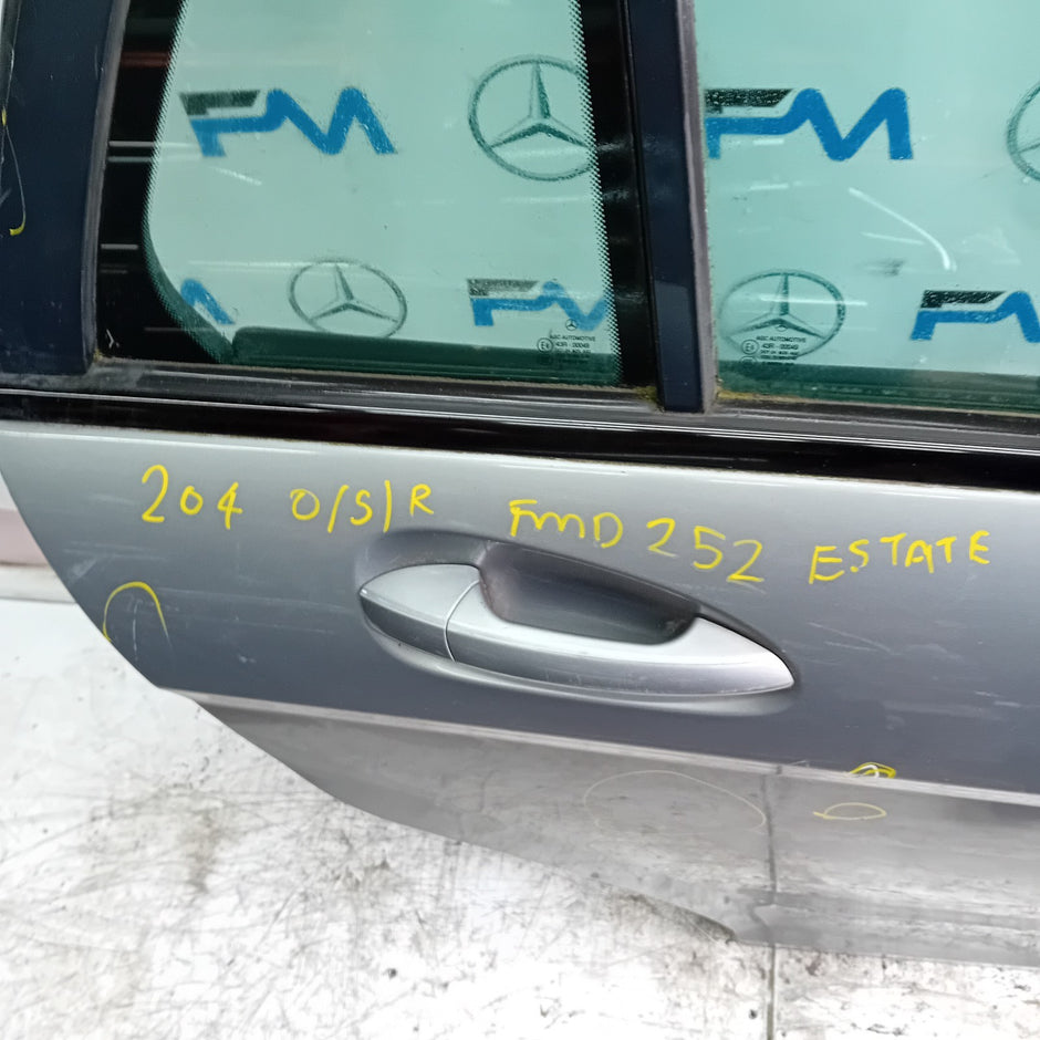 MERCEDES C-CLASS S204 EST DRIVER REAR DOOR OSR SILVER 2008-14 COMPLETE FMD252