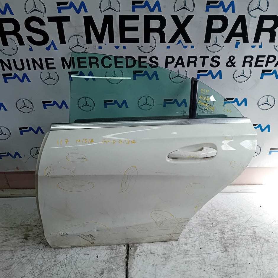 MERCEDES CLA W117 PASSENGER REAR DOOR NSR WHITE 2013-19 COMPLETE FMD234