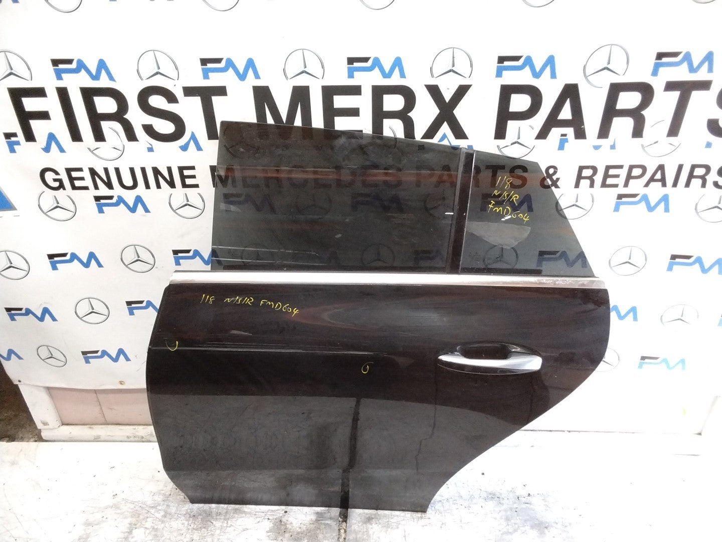 MERCEDES CLA C118 PASSENGER REAR DOOR NSR BLACK 2019 ONWARDS COMPLETE FMD604