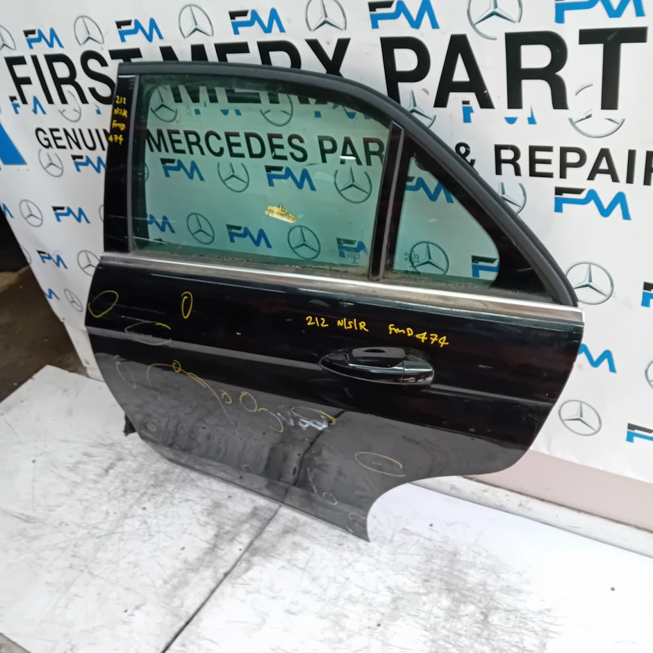 MERCEDES E-CLASS W212 PASSENGER REAR DOOR NSR BLACK 2009-16 COMPLETE FMD474