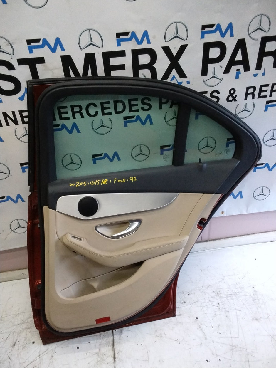 MERCEDES BENZ  C-CLASS W205 DRIVER SIDE REAR DOOR O/S/R COMPLETE RED FMD91
