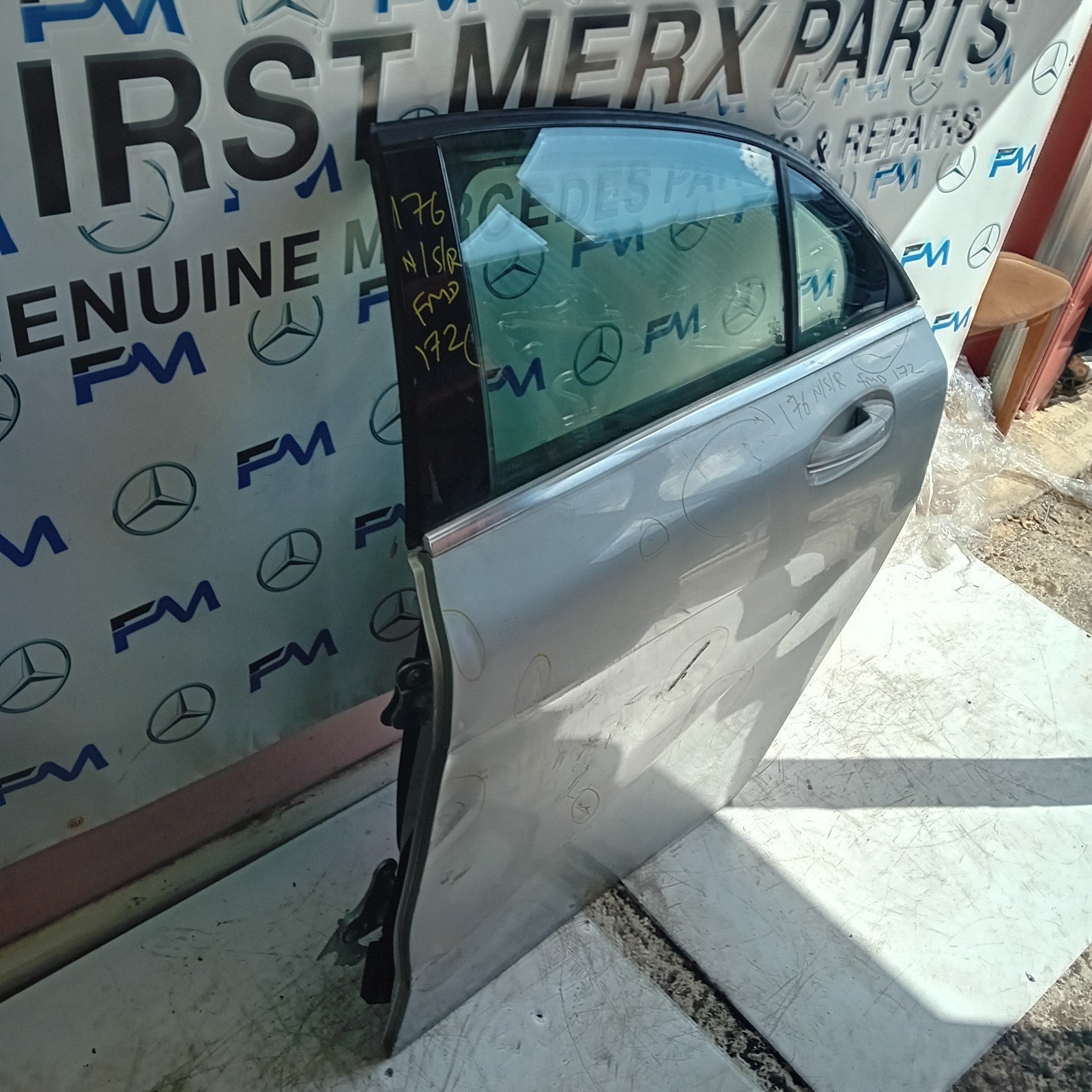 MERCEDES A-CLASS W176 PASSENGER REAR DOOR NSR SILVER 2012-18 COMPLETE FMD172