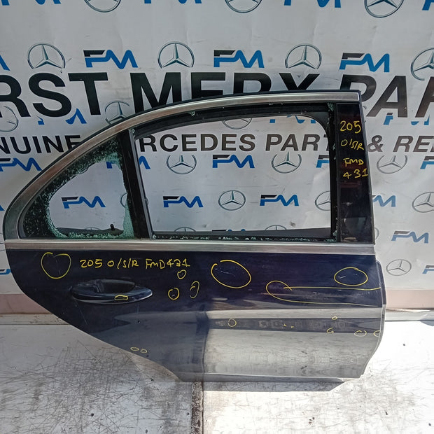 MERCEDES C-CLASS W205 SLN DRIVER REAR DOOR OSR BLUE 2014 ON COMPLETE FMD431