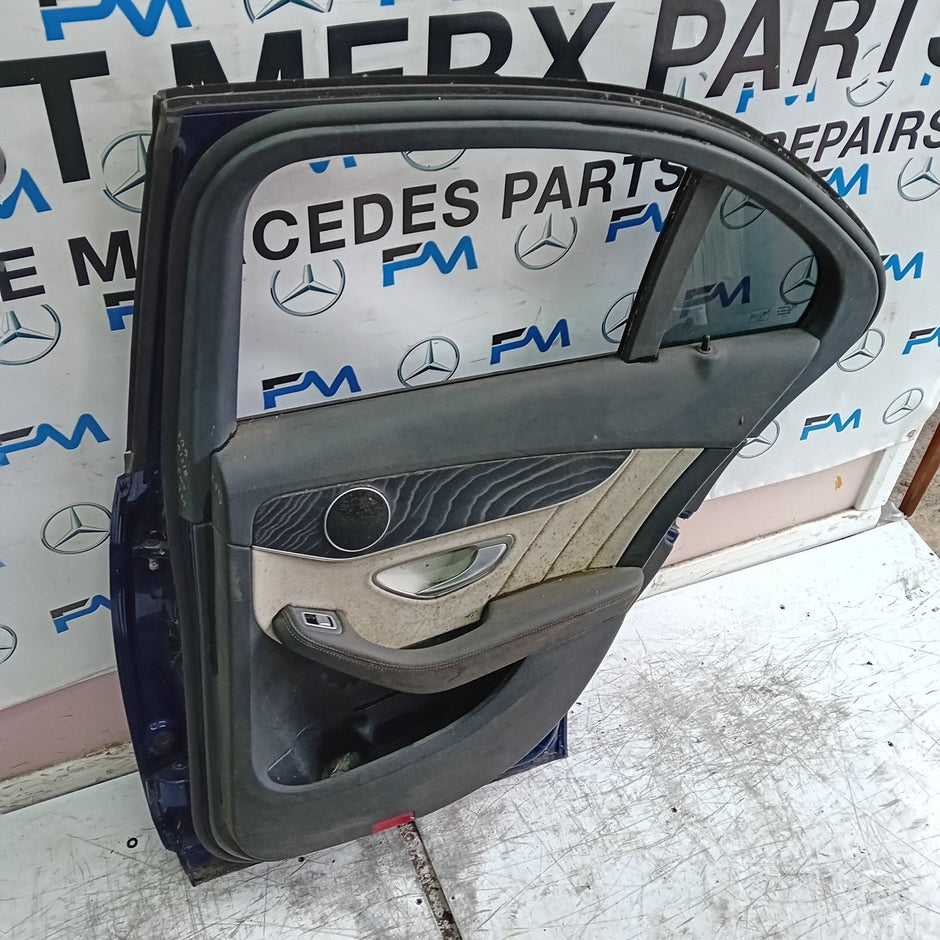 MERCEDES C-CLASS W205 DRIVER REAR DOOR NSR 2014 ON BLUE COMPLETE FMD384