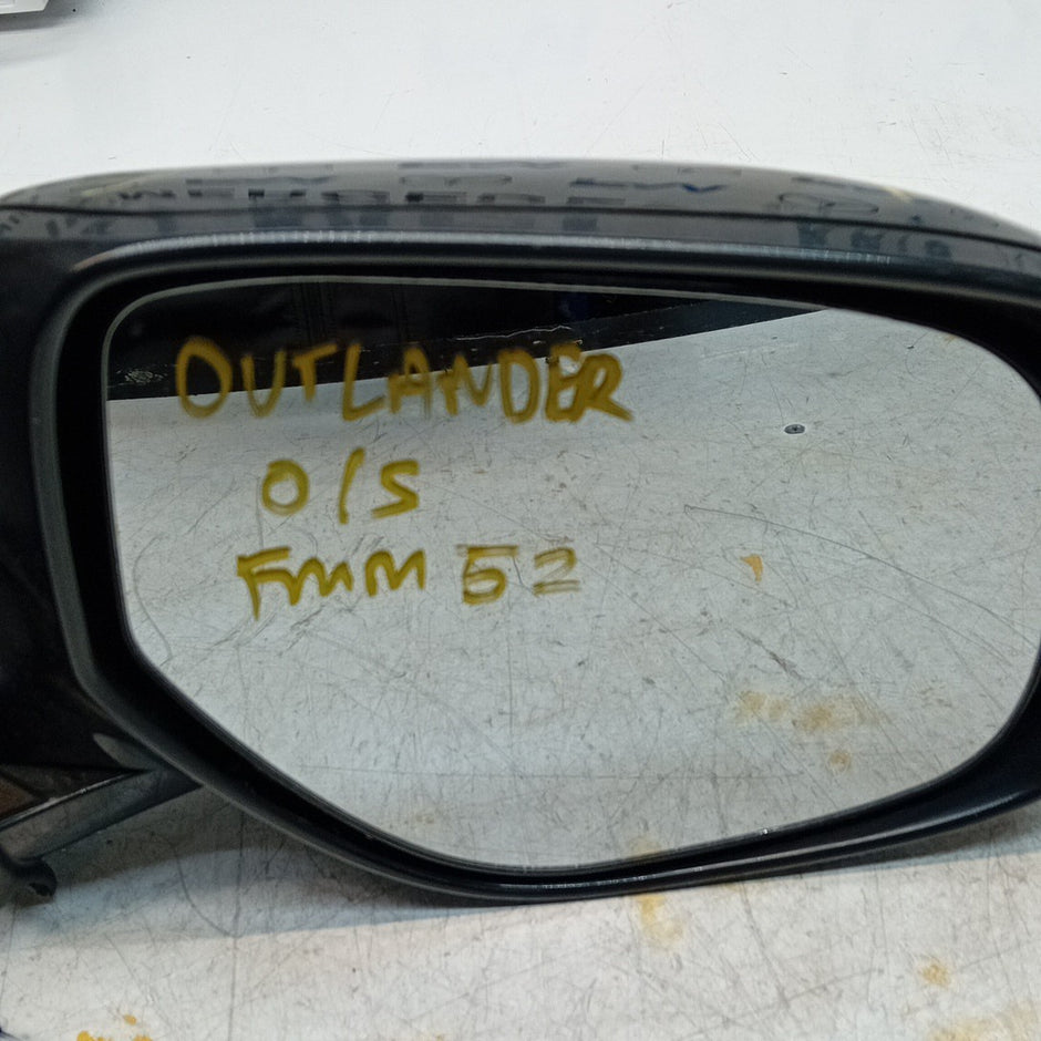 MITSUBISHI OUTLANDER MK3 DRIVER WING MIRROR OS BLACK CAMERA 2013 FMM52 (D)