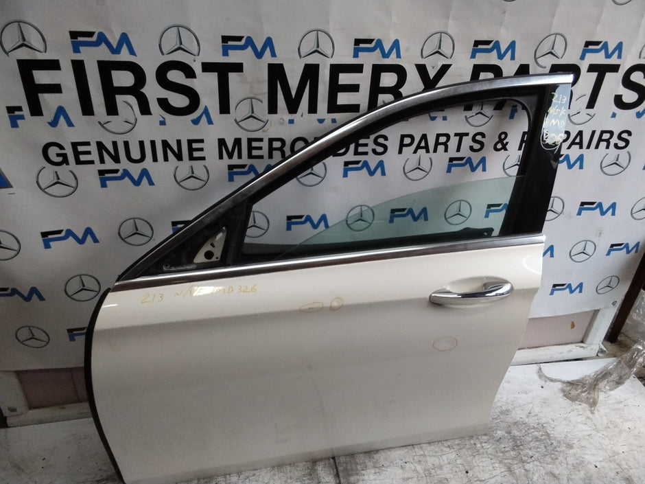 MERCEDES E-CLASS W213 SLN PASSENGER FRONT DOOR NSF WHITE 2016 ON COMPLETE FMD326