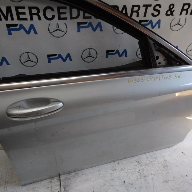 MERCEDES BENZ C-CLASS W205 DRIVER SIDE FRONT DOOR O/S/F  SILVER FMD86