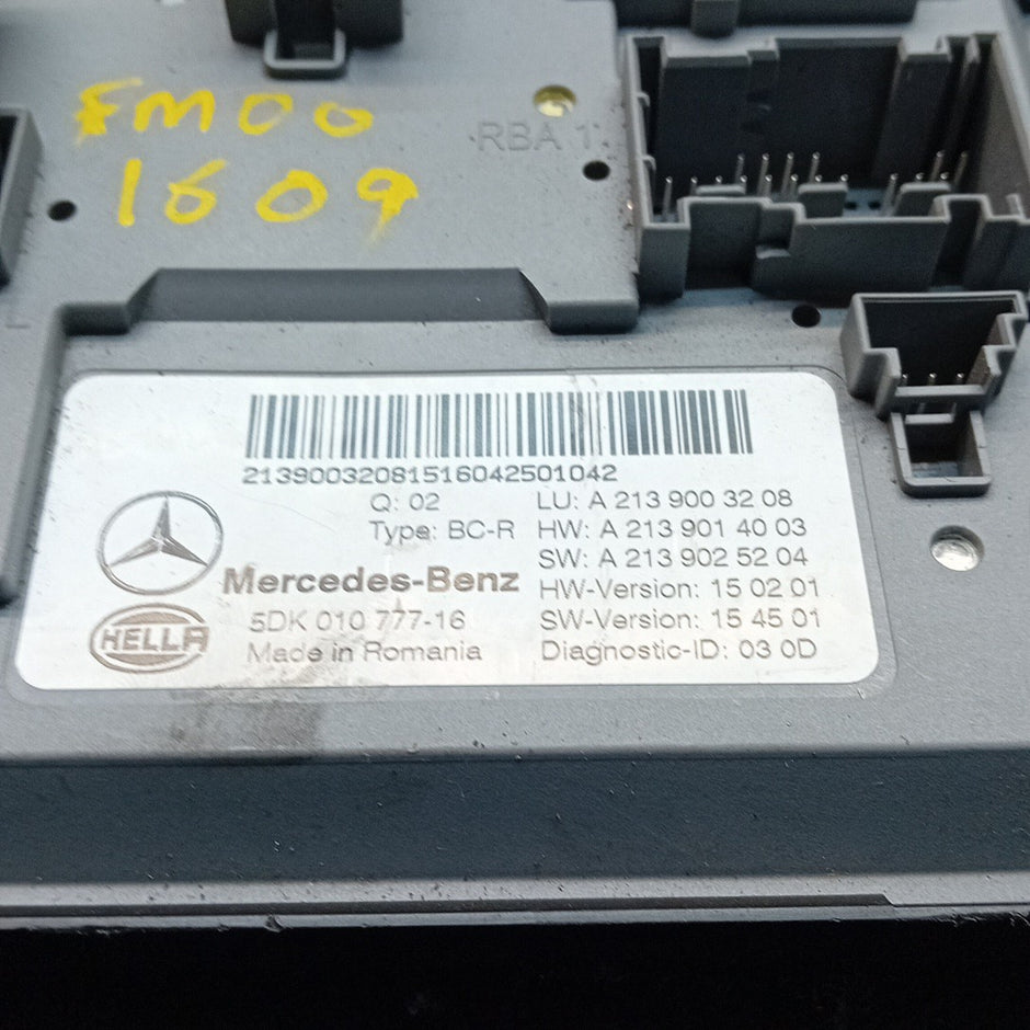 MERCEDES BENZ E-CLASS SAM CONTROL MODULE W213 A2139003208 2016 FM001609