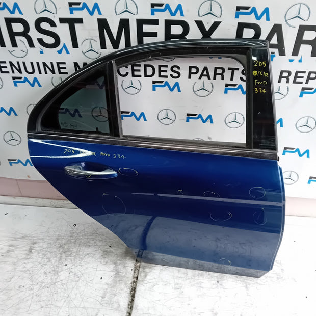 MERCEDES C-CLASS W205 DRIVER REAR DOOR NSR 2014 ON BLUE COMPLETE FMD384