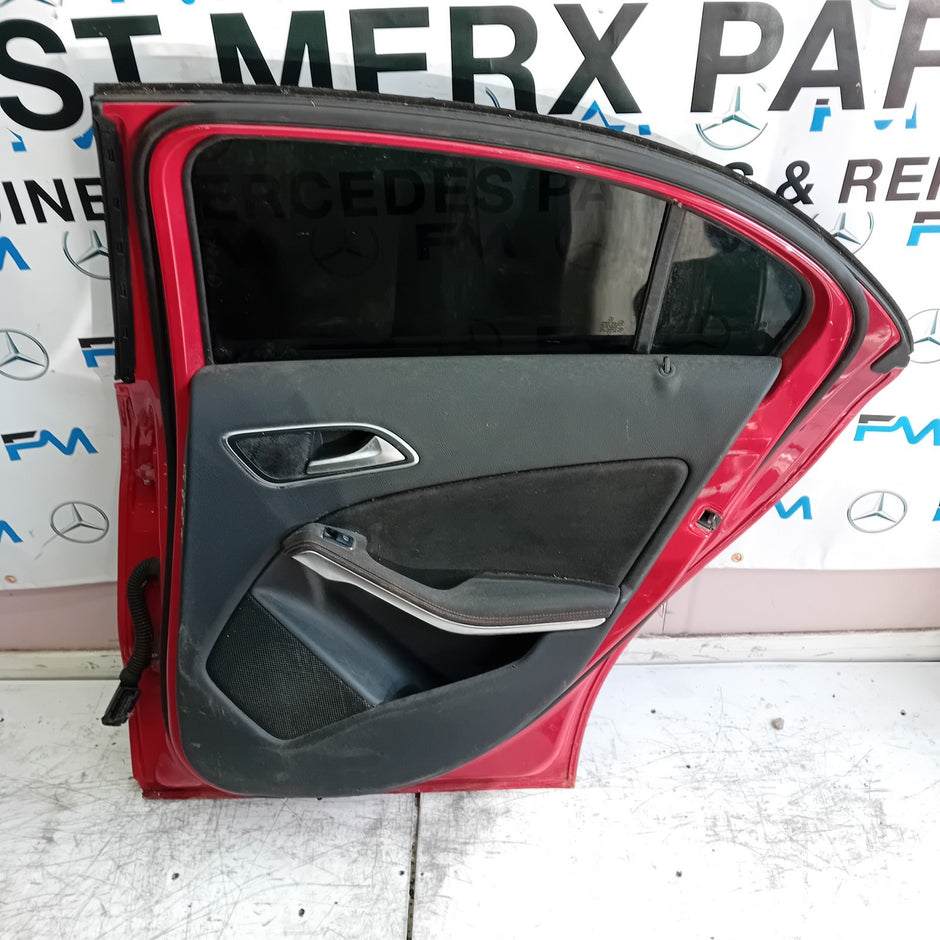 MERCEDES A-CLASS W176 DRIVER REAR DOOR OSR RED 2012- 2018 COMPLETE FMD210