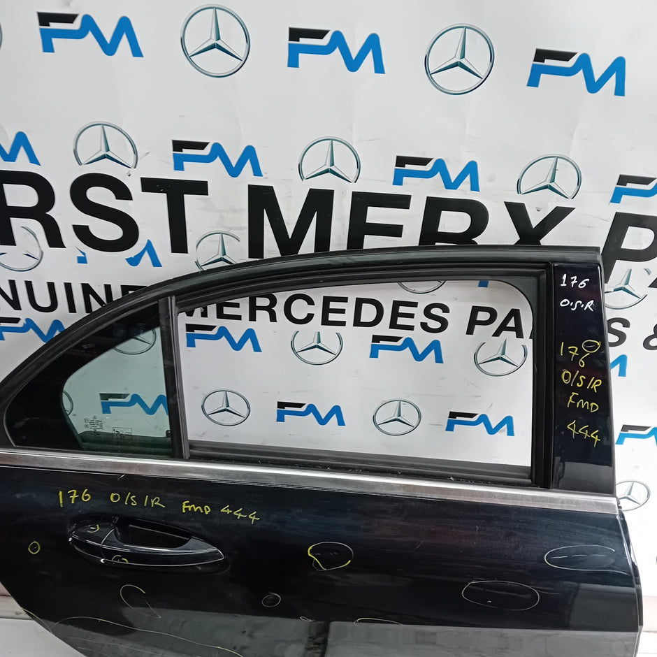 MERCEDES A-CLASS W176 DRIVER REAR DOOR OSR BLACK 2012-2018 COMPLETE FMD444