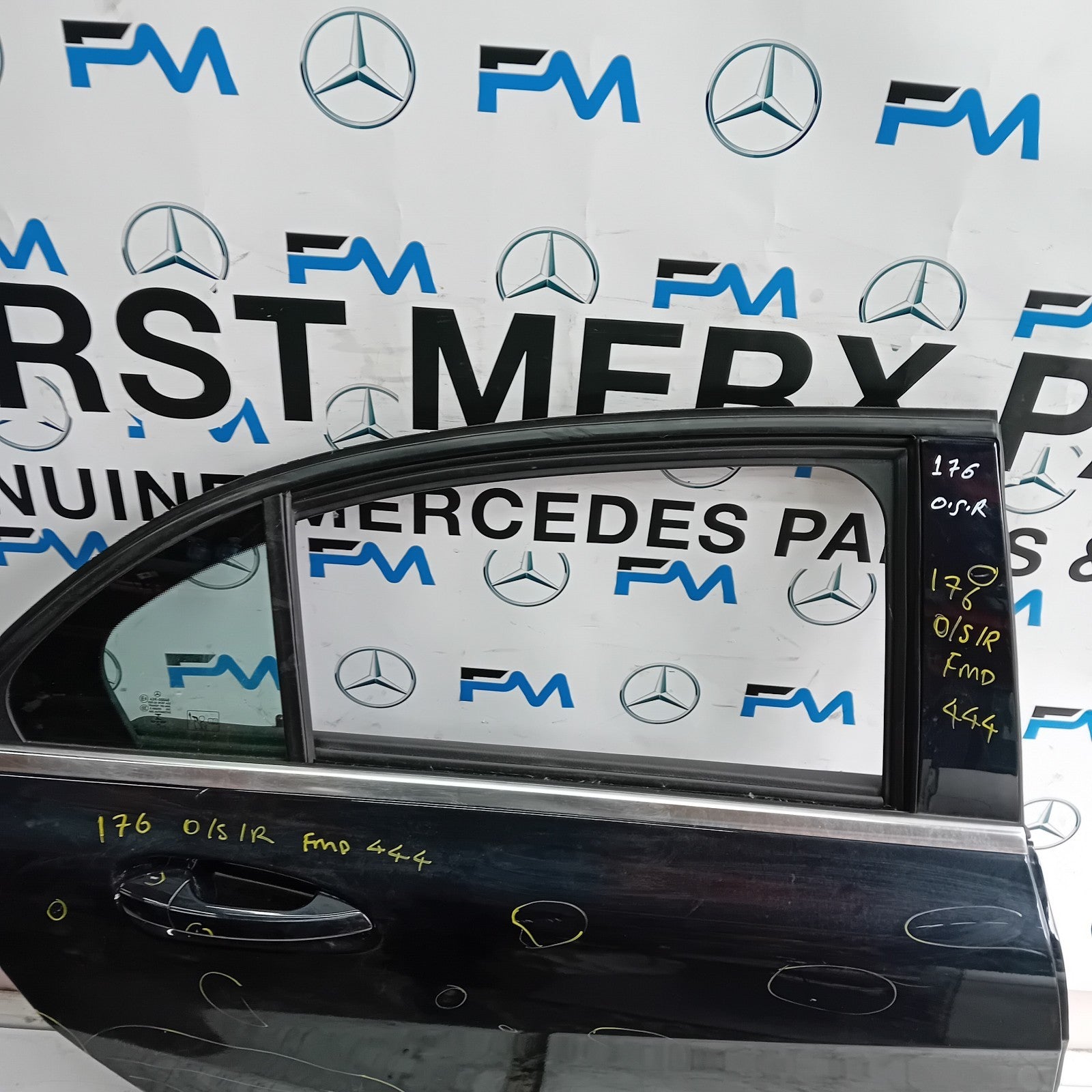MERCEDES A-CLASS W176 DRIVER REAR DOOR OSR BLACK 2012-2018 COMPLETE FMD444