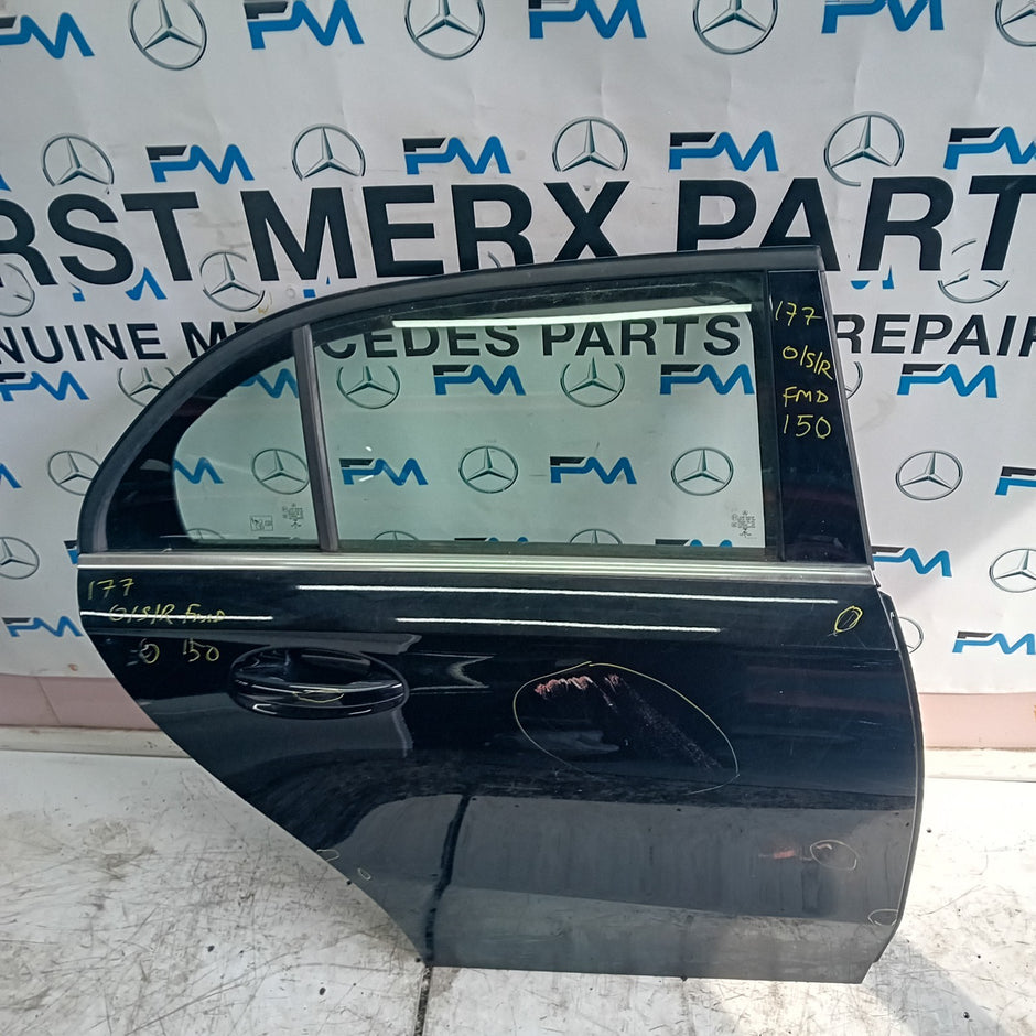 MERCEDES BENZ A-CLASS W177 DRIVER SIDE REAR DOOR O/S/R BLACK  COMPLETE FMD150