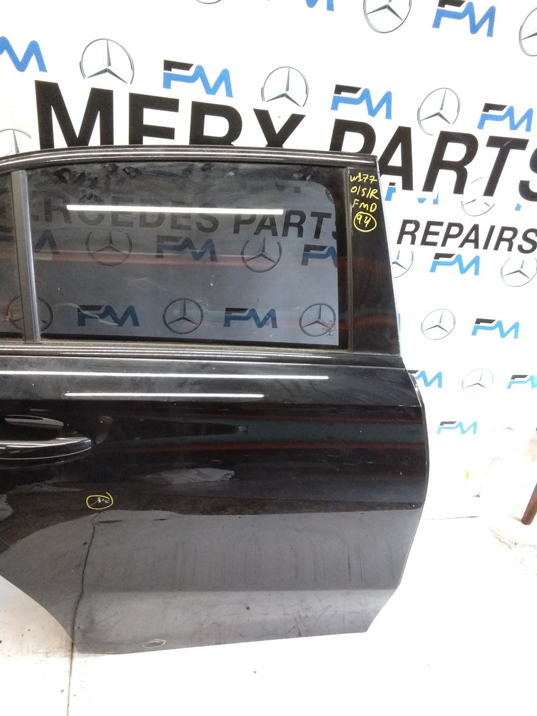 MERCEDES BENZ  A-CLASS W177 DRIVER SIDE REAR DOOR O/S/R COMPLETE BLACK FMD94