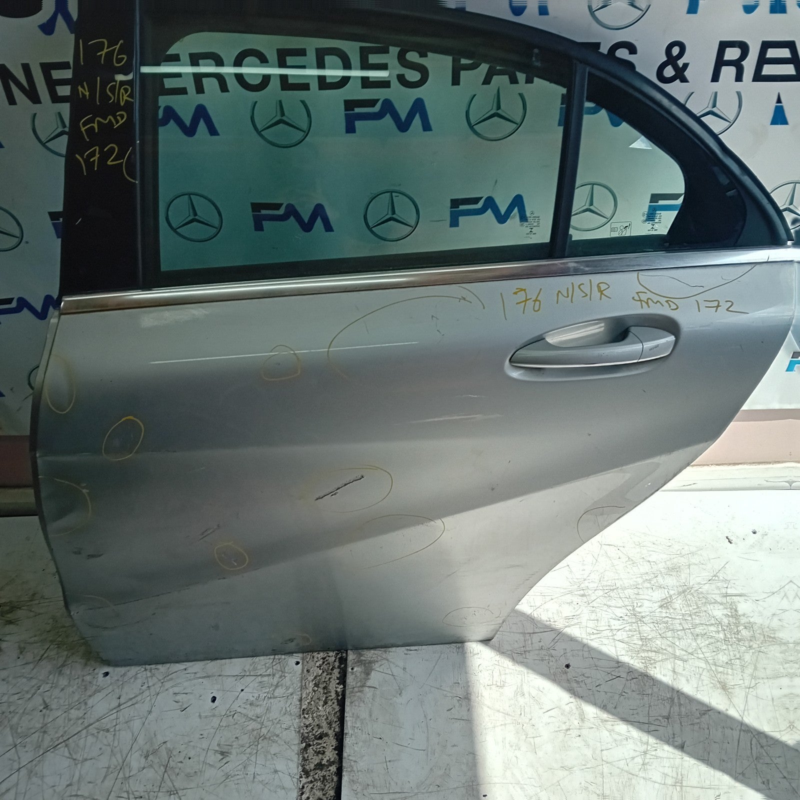MERCEDES A-CLASS W176 PASSENGER REAR DOOR NSR SILVER 2012-18 COMPLETE FMD172