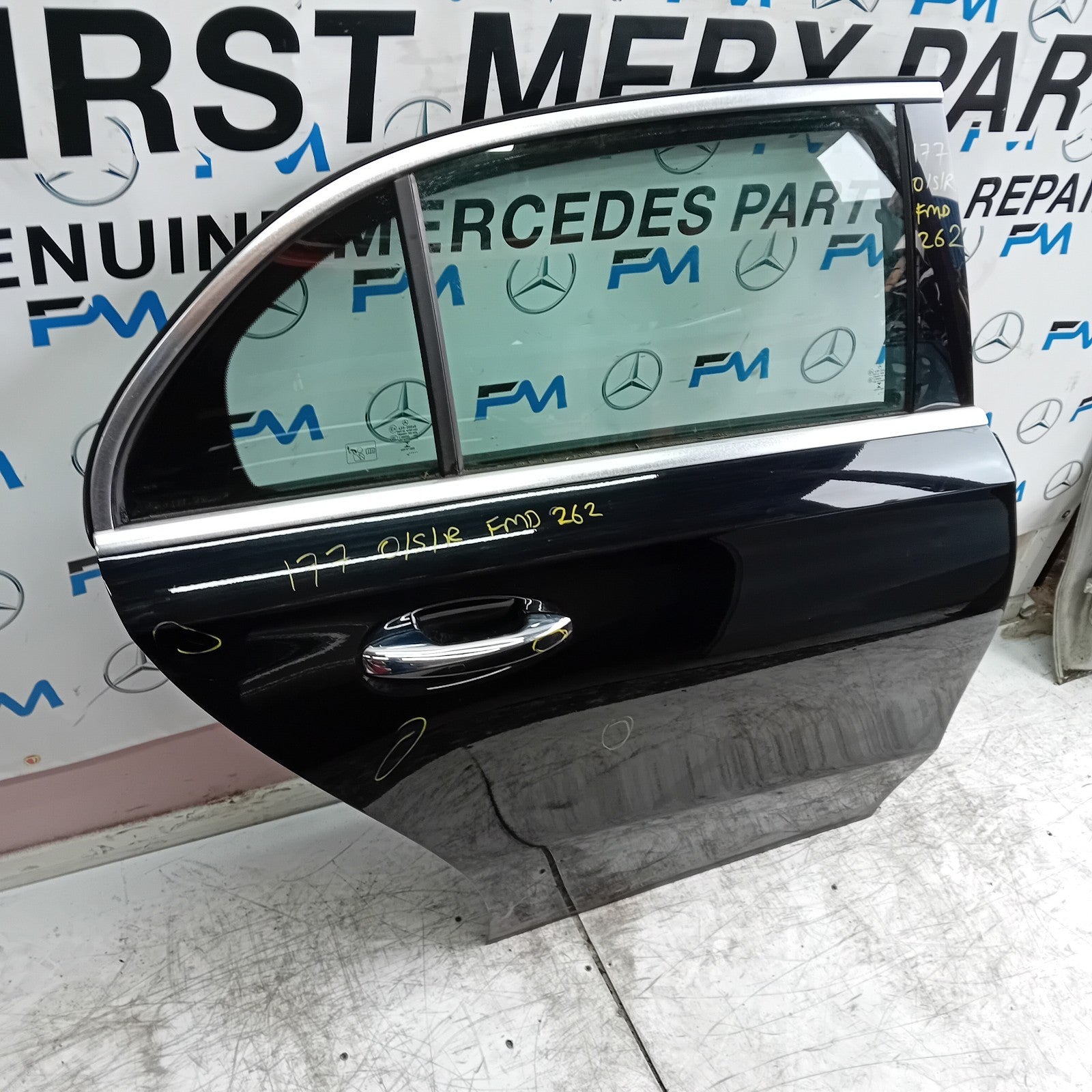 MERCEDES A-CLASS W177 SLN DRIVER REAR DOOR OSR BLACK 2018 ON COMPLETE FMD262