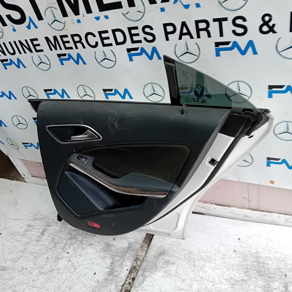 MERCEDES BENZ CLA W117 DRIVER REAR DOOR OSR 2013-19 WHITE COMPLETE FMD411