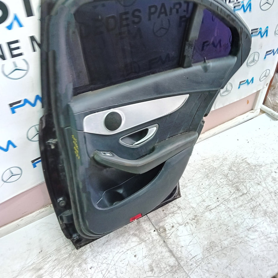 MERCEDES C-CLASS W205 SALOON DRIVER REAR DOOR OSR BLACK 2014 ON COMPLETE FMD237