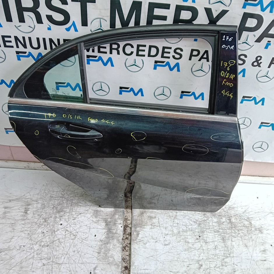 MERCEDES A-CLASS W176 DRIVER REAR DOOR OSR BLACK 2012-2018 COMPLETE FMD444