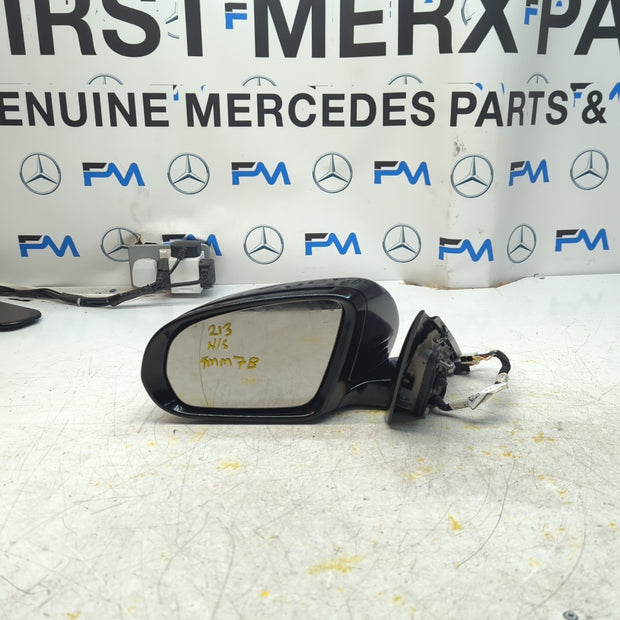 MERCEDES E-CLASS W213 PASSENGER WING MIRROR NS BLACK A2138102500 FMM78