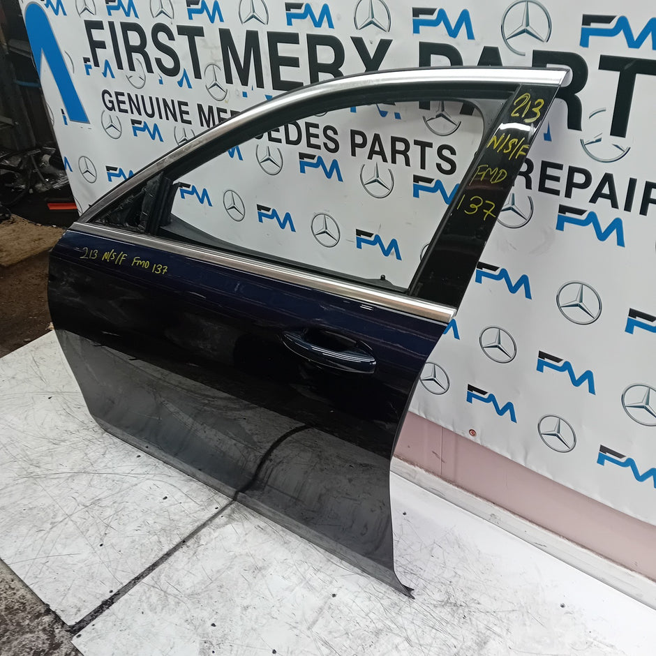 MERCEDES E-CLASS W213 PASSENGER SIDE FRONT DOOR N/S/F BLUE COMPLETE FMD137