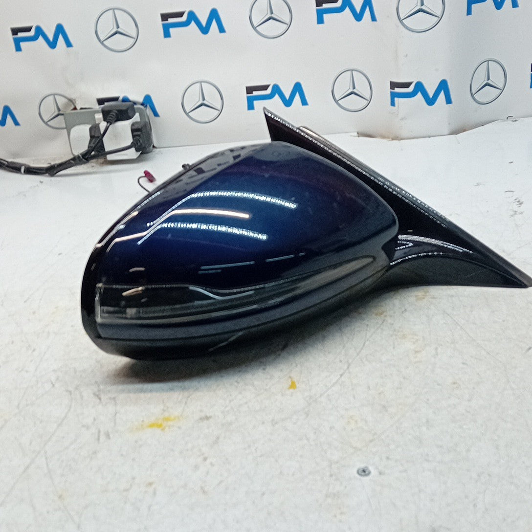 MERCEDES E-CLASS W213 DRIVER WING MIRROR OS BLUE 2016 BS PL A2138104000 FMM58 