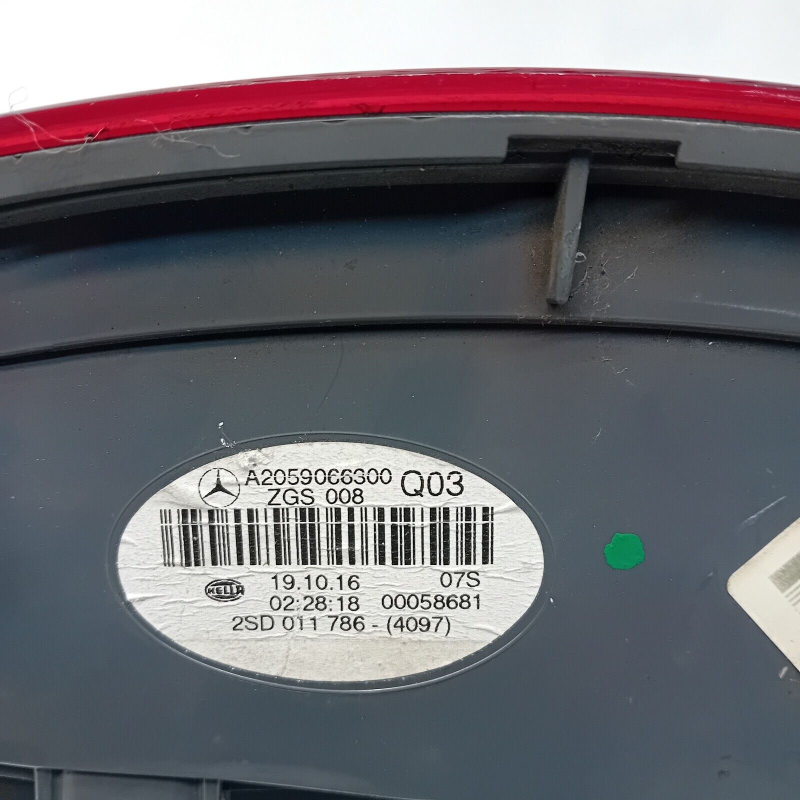 MERCEDES C-CLASS W205 COUPE 2016 REAR PASSENGER N/S TAIL LIGHT A2059066300 FMT39