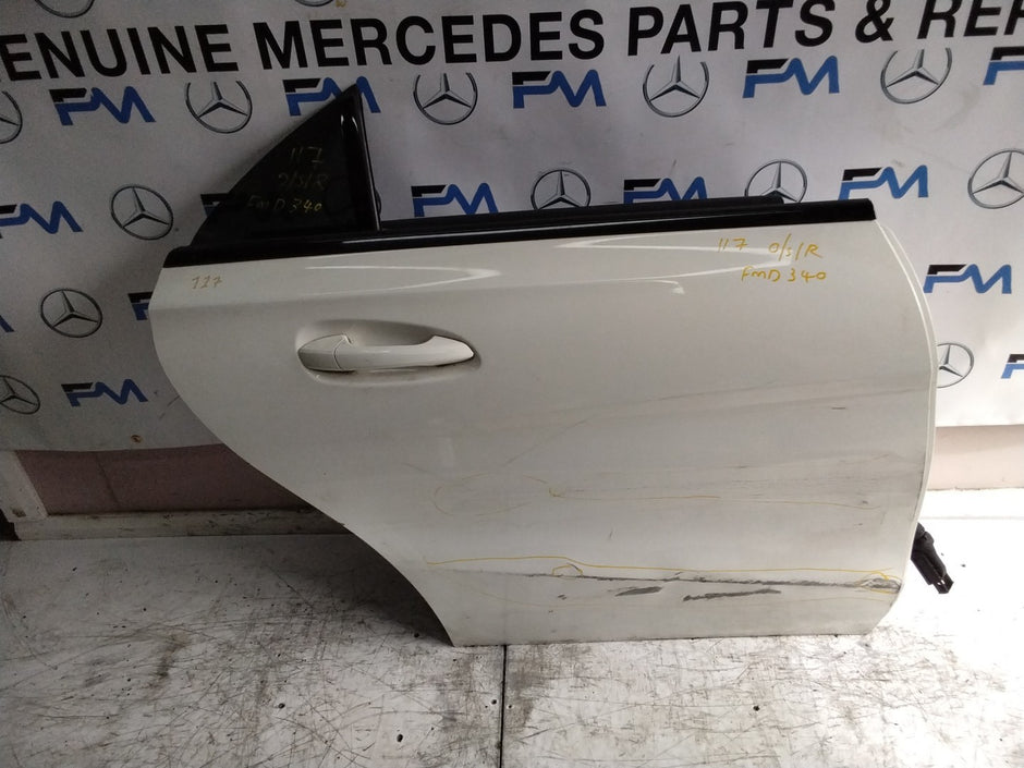 MERCEDES CLA W117 SLN DRIVER REAR DOOR OSR WHITE 2013-19 COMPLETE FMD340