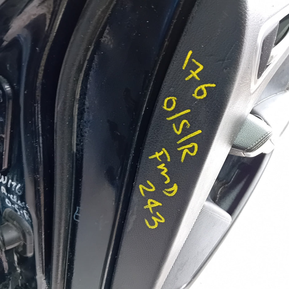 MERCEDES A-CLASS W176 DRIVER REAR DOOR OSR BLACK 2012-18 COMPLETE FMD243
