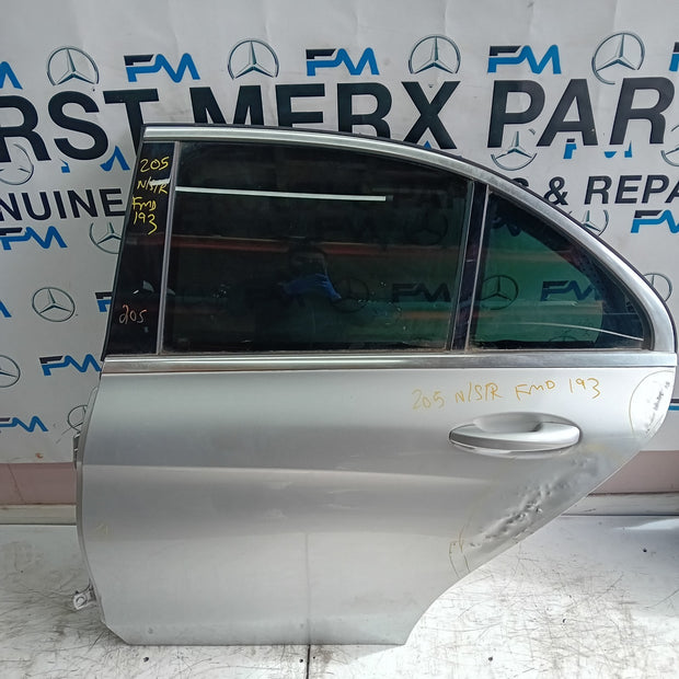 MERCEDES C-CLASS W205 PASSENGER  REAR DOOR NSR SILVER 2014 ON COMPLETE FMD193