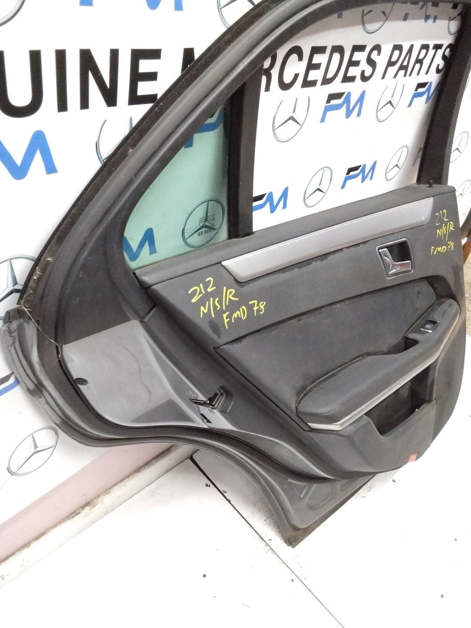 MERCEDES BENZ E-CLASS W212 PASSENGER SIDE REAR DOOR N/S/R COMPLETE SILVER FMD78