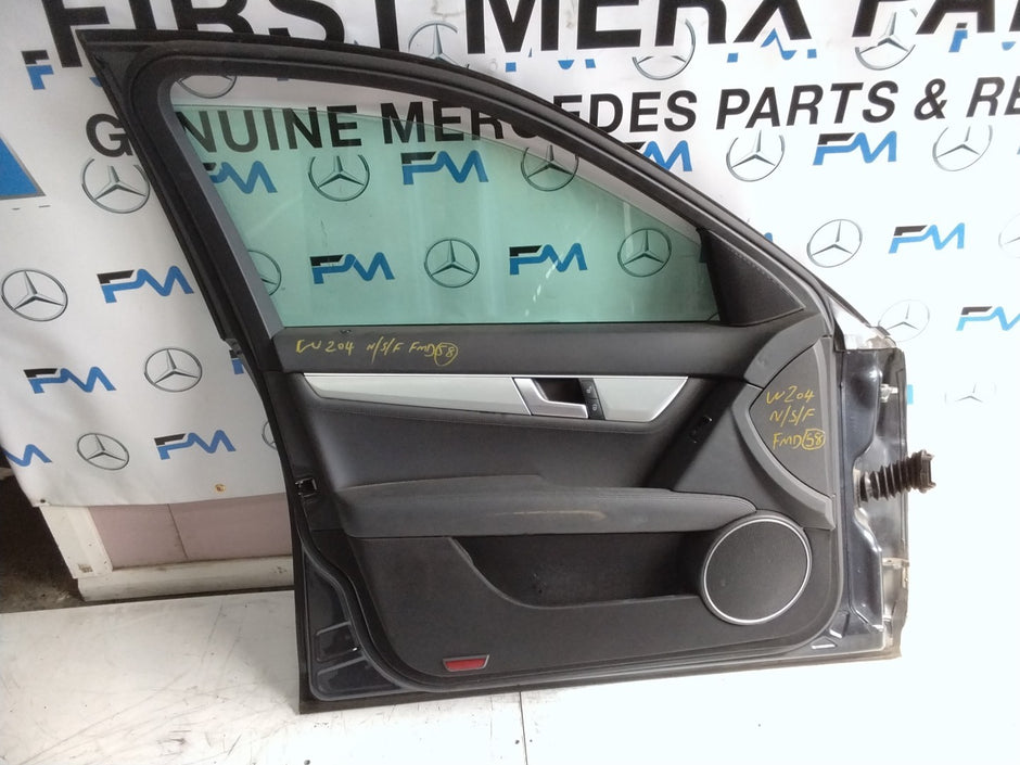 MERCEDES C-CLASS W204 PASSENGER SIDE FRONT DOOR N/S/F COMPLETE GREY FMD58