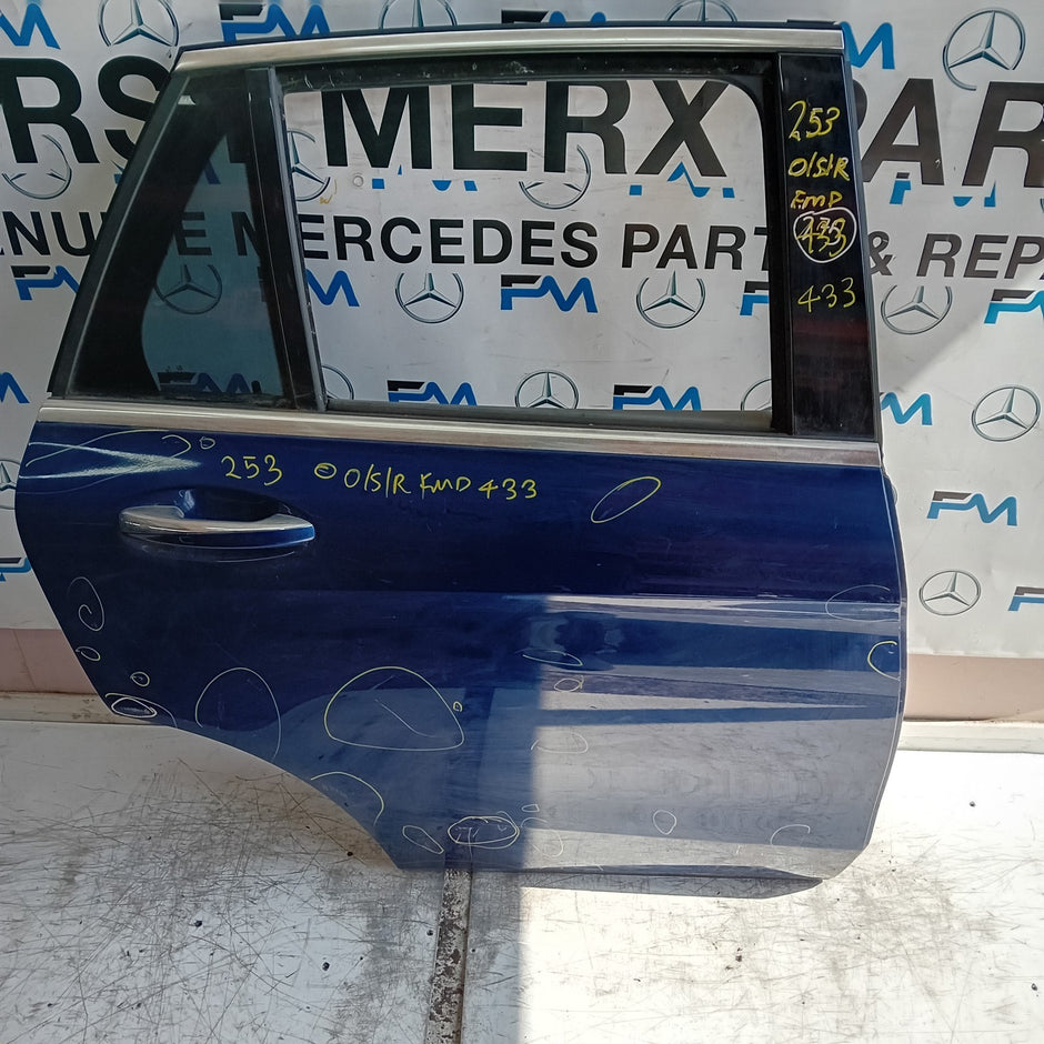 MERCEDES BENZ GLC W253 DRIVER REAR DOOR OSR BLUE 2016 ON COMPLETE FMD433