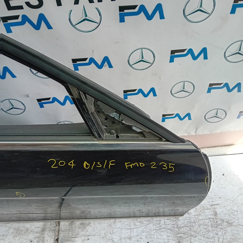 MERCEDES BENZ C-CLASS W204  DRIVER FRONT DOOR OSF BLACK 2009-14 COMPLETE FMD235