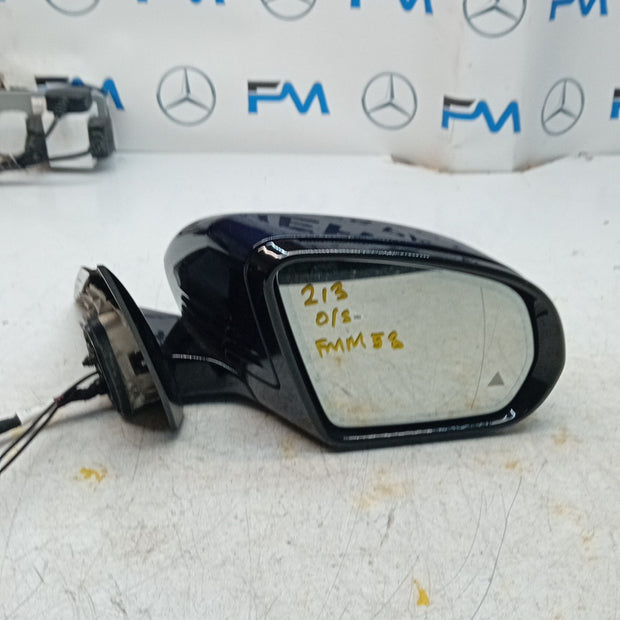 MERCEDES E-CLASS W213 DRIVER WING MIRROR OS BLUE 2016 BS PL A2138104000 FMM58 